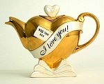 Gold Heart  Teapot